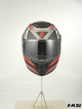 Шлем модуляр HETOSHI FF935 Shogun цв.Черно-серо-красный  Матовый  р.L